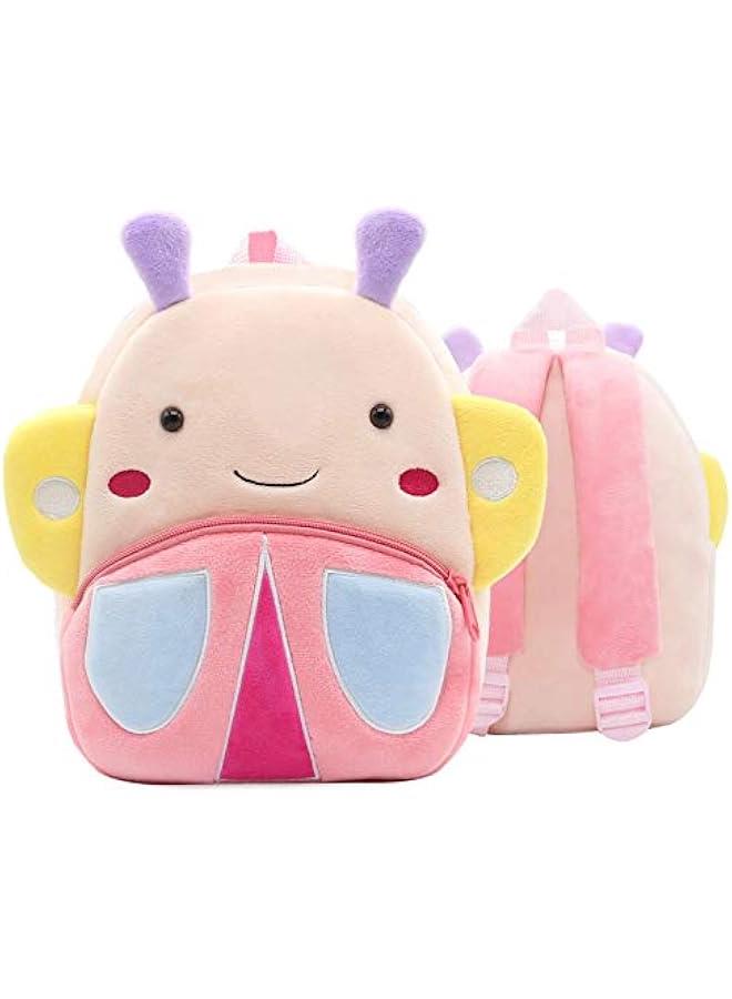 Cute Toddler Backpack Toddler Bag Plush Animal Cartoon Mini Travel Bag for Baby Girl Boy 2-6 Years(Colorful erfly) - Image 5